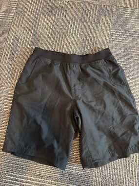 Prana Black Outdoor Shorts with Logo Patch